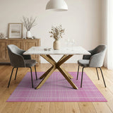 Pink Dot Grid Geometric Area Rug
