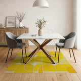 Bold Yellow Geometric Modern Area Rug