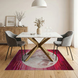 Full Moon Red Striped Area Rug