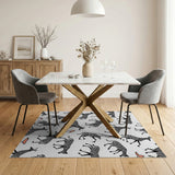 Playful Dancing Zebras Silhouette Area Rug