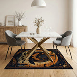 Spooky Jack-O'-Lantern Bats Halloween Area Rug