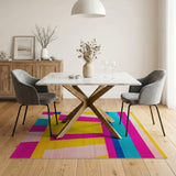 Vibrant Multi-Color Striped Geometric Area Rug