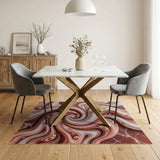 Luxe Pink Marble Swirl Area Rug
