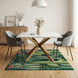 Lush Cactus Oasis Area Rug
