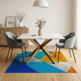 Geometric Modern Vibrant Geometric Multi-Color Area Rug