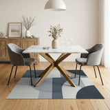 Grey Abstract Geometric Modern Area Rug