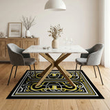 Geometric Modern Bold Yellow Black Geometric Area Rug