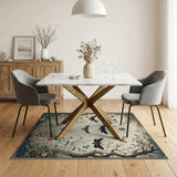 Vintage Butterfly Moth Garden Area Rug
