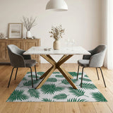 Green Palm Frond Area Rug