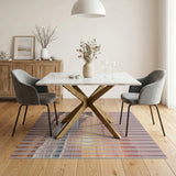 Striped Sunset Beach Hut Area Rug