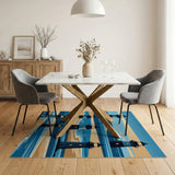 Coastal Lighthouse Scenes Blue Teal Area Rug