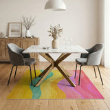 Vibrant Wavy Multi-Color Area Rug