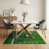 Baseball Field Grass Area Rug with Pitcher's Mound
