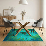 Sea Turtle Coastal Underwater Area Rug