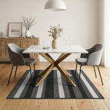Bold Black White Striped No. 42 Area Rug