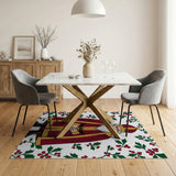 Festive Sinterklaas Bishop with Holly Border Rug