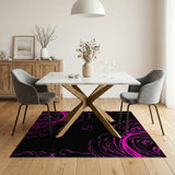 Pink Hot Pink Swirl Abstract Area Rug
