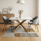Abstract Beige Grey Woven Area Rug