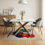 Vibrant Cartoon Rooster Area Rug