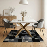 Modern Geometric Black White No. 9 Area Rug