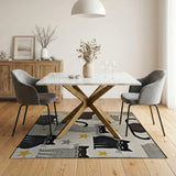 Playful Black Cats Stars Area Rug