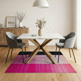 Black Pink Ombre Vertical Stripe Area Rug