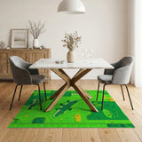 Playful Green Crocodile Swamp Area Rug