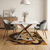 Golden Lion Geometric Area Rug