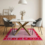 Pink Heart Border Area Rug