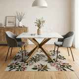 Cherry Blossom Branches Floral Area Rug