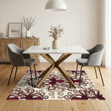 Red Octopus Swirl Area Rug