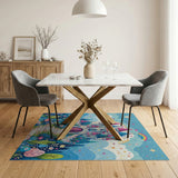 Whimsical Fairy Tale Castle Rainbow Area Rug