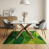Vibrant Green Leaf Overlap Area Rug