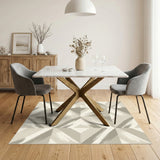 Beige and Neutral Beige Geometric Area Rug