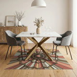 Ornate Pink Heart Mandala Area Rug