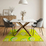 Yellow Fruit Pattern Sunny Lemon Slices Yellow Area Rug
