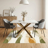 Wave Abstract Wave Beige Area Rug