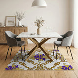 Purple Gold Ornate Floral Damask Rug
