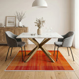 Vibrant Orange Geometric Area Rug