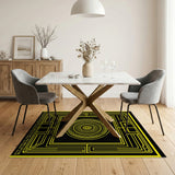 Bold Yellow Mandala Geometric Area Rug