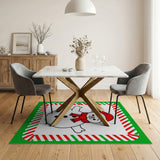 Festive Cartoon Snowman Kids Area Rug