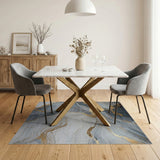 Gold Vein Marble Abstract Area Rug
