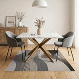 Modern Geometric Abstract Neutral Area Rug