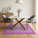 Pink Fish Scale Area Rug with Ornate Border