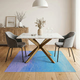 Blue Wave Gradient Abstract Area Rug