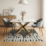 Brown Tan Arrow Burst Area Rug