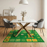 Green ABC Alphabet Kids Cartoon Rug with Animals