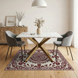 Red Red Traditional Persian Mandala Area Rug