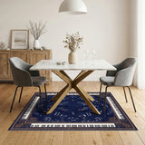 Blue Musical Notes Piano Area Rug