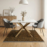 Black and Gold Leopard Print Area Rug